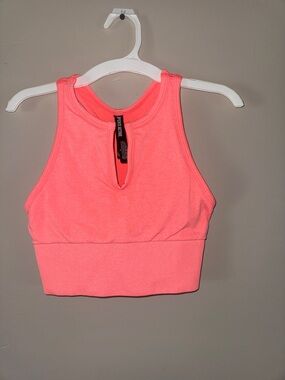PINK Victoria's Secret Neon Coral Crop Tank
